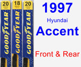 Front & Rear Wiper Blade Pack for 1997 Hyundai Accent - Premium