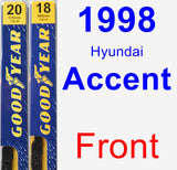 Front Wiper Blade Pack for 1998 Hyundai Accent - Premium