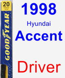 Driver Wiper Blade for 1998 Hyundai Accent - Premium