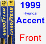 Front Wiper Blade Pack for 1999 Hyundai Accent - Premium