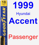 Passenger Wiper Blade for 1999 Hyundai Accent - Premium
