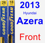 Front Wiper Blade Pack for 2013 Hyundai Azera - Premium