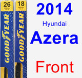 Front Wiper Blade Pack for 2014 Hyundai Azera - Premium