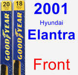 Front Wiper Blade Pack for 2001 Hyundai Elantra - Premium