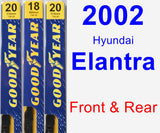 Front & Rear Wiper Blade Pack for 2002 Hyundai Elantra - Premium