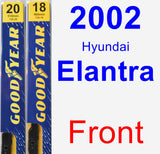 Front Wiper Blade Pack for 2002 Hyundai Elantra - Premium