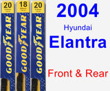 Front & Rear Wiper Blade Pack for 2004 Hyundai Elantra - Premium