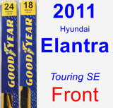 Front Wiper Blade Pack for 2011 Hyundai Elantra - Premium