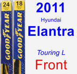 Front Wiper Blade Pack for 2011 Hyundai Elantra - Premium