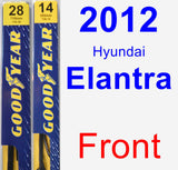 Front Wiper Blade Pack for 2012 Hyundai Elantra - Premium