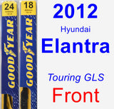 Front Wiper Blade Pack for 2012 Hyundai Elantra - Premium