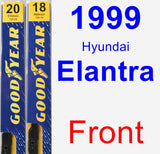 Front Wiper Blade Pack for 1999 Hyundai Elantra - Premium