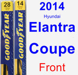 Front Wiper Blade Pack for 2014 Hyundai Elantra Coupe - Premium