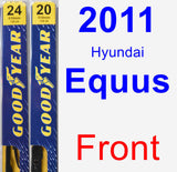 Front Wiper Blade Pack for 2011 Hyundai Equus - Premium