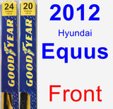 Front Wiper Blade Pack for 2012 Hyundai Equus - Premium