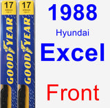 Front Wiper Blade Pack for 1988 Hyundai Excel - Premium