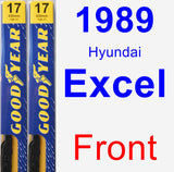 Front Wiper Blade Pack for 1989 Hyundai Excel - Premium