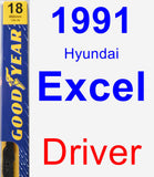 Driver Wiper Blade for 1991 Hyundai Excel - Premium