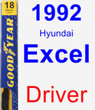 Driver Wiper Blade for 1992 Hyundai Excel - Premium