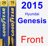 Front Wiper Blade Pack for 2015 Hyundai Genesis - Premium