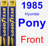 Front Wiper Blade Pack for 1985 Hyundai Pony - Premium