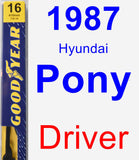 Driver Wiper Blade for 1987 Hyundai Pony - Premium