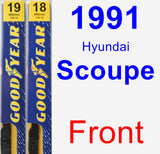 Front Wiper Blade Pack for 1991 Hyundai Scoupe - Premium