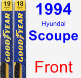 Front Wiper Blade Pack for 1994 Hyundai Scoupe - Premium