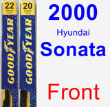 Front Wiper Blade Pack for 2000 Hyundai Sonata - Premium