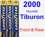 Front & Rear Wiper Blade Pack for 2000 Hyundai Tiburon - Premium