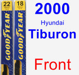 Front Wiper Blade Pack for 2000 Hyundai Tiburon - Premium