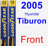 Front Wiper Blade Pack for 2005 Hyundai Tiburon - Premium