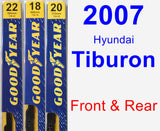 Front & Rear Wiper Blade Pack for 2007 Hyundai Tiburon - Premium