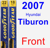 Front Wiper Blade Pack for 2007 Hyundai Tiburon - Premium