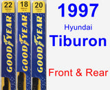 Front & Rear Wiper Blade Pack for 1997 Hyundai Tiburon - Premium