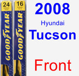 Front Wiper Blade Pack for 2008 Hyundai Tucson - Premium