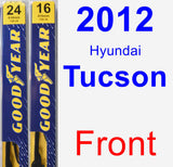 Front Wiper Blade Pack for 2012 Hyundai Tucson - Premium