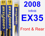 Front & Rear Wiper Blade Pack for 2008 Infiniti EX35 - Premium