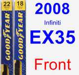 Front Wiper Blade Pack for 2008 Infiniti EX35 - Premium