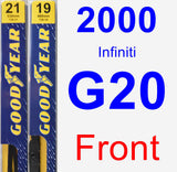 Front Wiper Blade Pack for 2000 Infiniti G20 - Premium