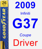 Driver Wiper Blade for 2009 Infiniti G37 - Premium