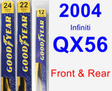 Front & Rear Wiper Blade Pack for 2004 Infiniti QX56 - Premium