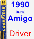 Driver Wiper Blade for 1990 Isuzu Amigo - Premium