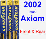 Front & Rear Wiper Blade Pack for 2002 Isuzu Axiom - Premium