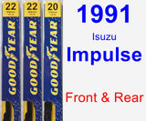 Front & Rear Wiper Blade Pack for 1991 Isuzu Impulse - Premium