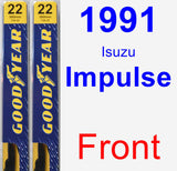 Front Wiper Blade Pack for 1991 Isuzu Impulse - Premium