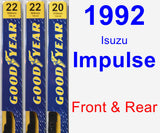 Front & Rear Wiper Blade Pack for 1992 Isuzu Impulse - Premium