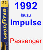 Passenger Wiper Blade for 1992 Isuzu Impulse - Premium