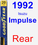 Rear Wiper Blade for 1992 Isuzu Impulse - Premium