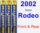 Front & Rear Wiper Blade Pack for 2002 Isuzu Rodeo - Premium